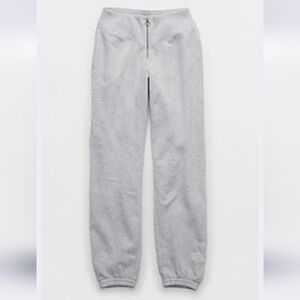 Aerie Fleece Corset Jogger Gray Sweatpants